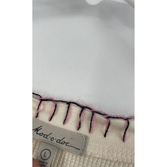 Mod-O-Doc For Sundance Large Waffle Knit Embroidered Top - Picture 3 of 5
